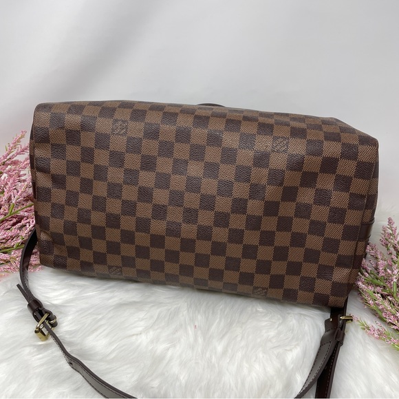 114 Pre Owned Authentic Louis Vuitton Damier Ebene Speedy 35 Bandouliere SP1144 - Picture 15 of 16